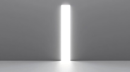 Illuminated Passage: Abstract Minimalist Light Between Walls creating a bright opening