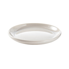 Cream-colored, round dish.  Smooth, simple design.  Light beige