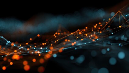 Abstract digital network.  Dynamic data flow