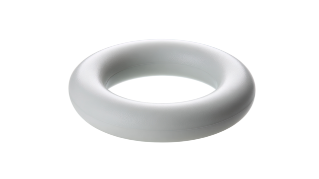A smooth, simple white ring,  perfect circle