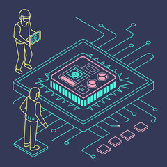 Fototapeta premium Quantum CPU Design 1