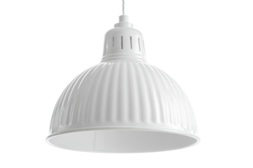 White ribbed pendant lamp