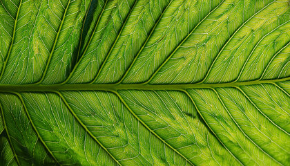 Vibrant Green Leaf With Rich Texture And Detailed Veins