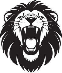Fototapeta premium Roaring Lion Head Vector Graphic with Bold Mane and Aggressive Expression Design