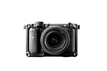 Dark, close-up of a ruggedized camera housing