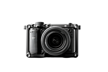 Dark, close-up of a ruggedized camera housing