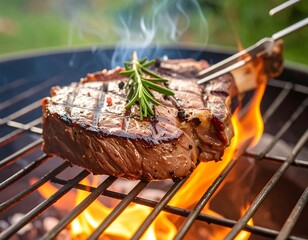 Grilled steak on a barbecue (1)