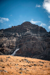 mountain landscape with blue sky and clouds