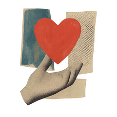 Obraz na płótnie Canvas PNG Abstract hand holding red heart.