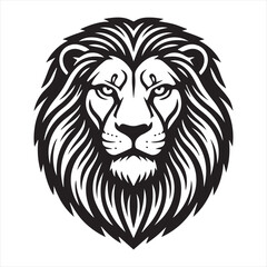 Stylized Lion Head Vector Illustration Logo Template
