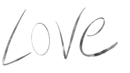 Hand drawn Love Calligraphy PNG Illustration