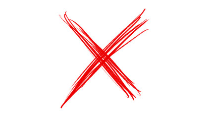 Red Scribble Cross Mark PNG