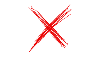 Red Scribble Cross Mark PNG