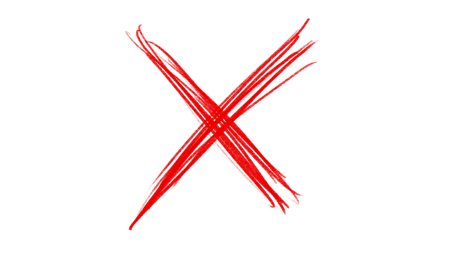 Red Scribble Cross Mark PNG