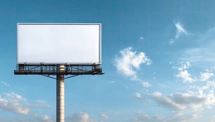 Fototapeta premium Blank billboard against a partly cloudy sky (1)