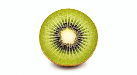 Kiwi fruit slice isolated on white background