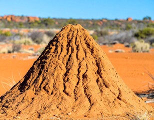 Ant hill in a desert landscape