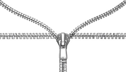 Zipper graphic, detailed illustration