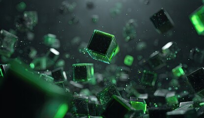 Abstract digital cubes in motion