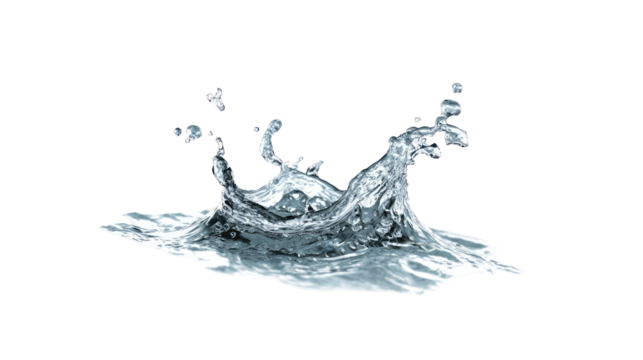 Water splash, stylized graphic.  A dynamic water splash, rendered in grayscale, with a slightly textured appearance.  