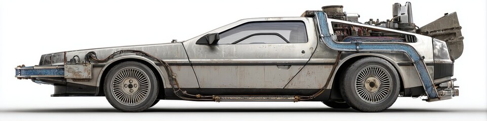 Vintage Futuristic Car with Unique Design and Retro Aesthetic