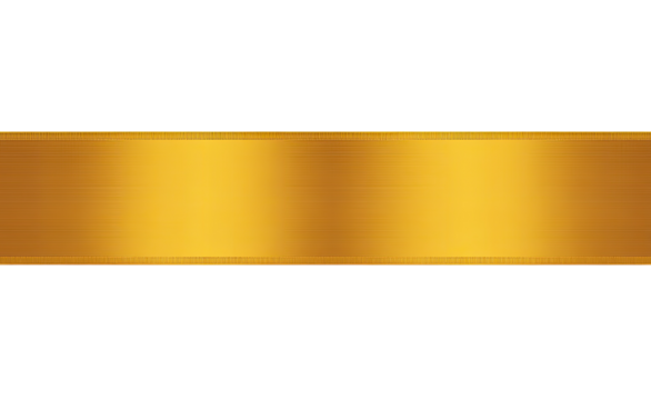 Gold ribbon banner, smooth, glossy, horizontal