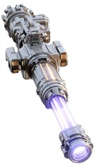 Futuristic Sci-Fi Energy Weapon Concept With Bright Purple Beam