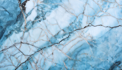 Light Blue Marble Texture With Natural Veins And Cracks