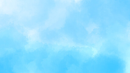 Blue Sky Watercolor Cloud PNG Background