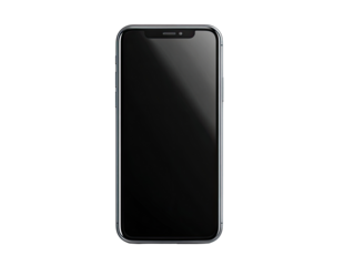 A dark gray smartphone case, front view