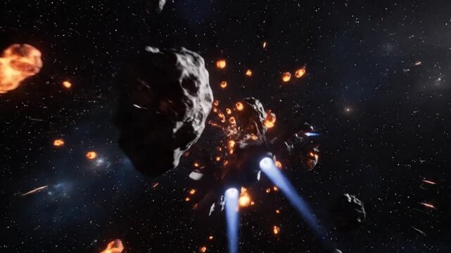 Solo Jet Maneuvering Through Meteor Shower