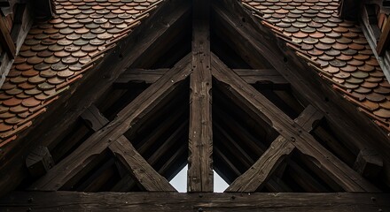 Naklejka premium Historic Timber Frame Roof Detail.