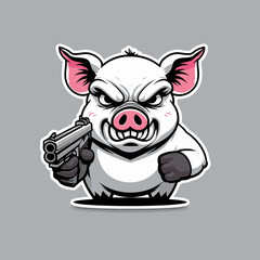 angry pig vector