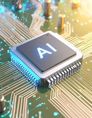 AI chip on circuit board