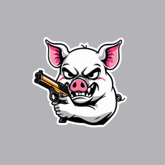 angry pig vector