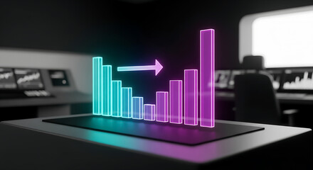 Holographic Line Graph Morphing in a Corporate Command Center