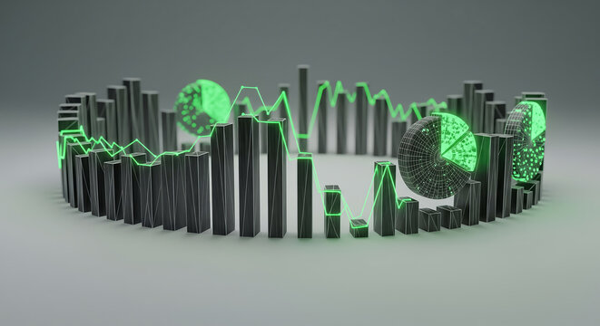 Technical Wireframe Scatter Plot Animation on a Minimalist Background