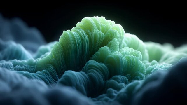 Fluorescent Abstract Bio-Structure Technological Life Pulse