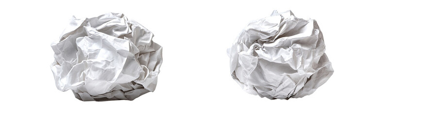 Obraz premium Two crumpled white paper balls