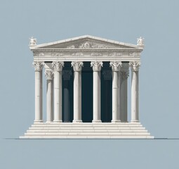 Fototapeta premium Classic temple facade illustration