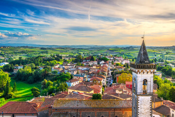 Fototapeta premium Vinci town panoramic view Leonardo da Vinci birthplace, Tuscany, Italy