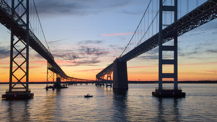 Chesapeake bay bridge at sunset