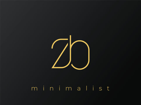 ZB Minimalist Logo with Interlocking Shapes on Solid Black Background. A clean and modern minimalist logo design.