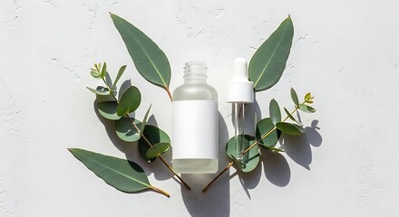 Serum Bottle with Eucalyptus Leaves