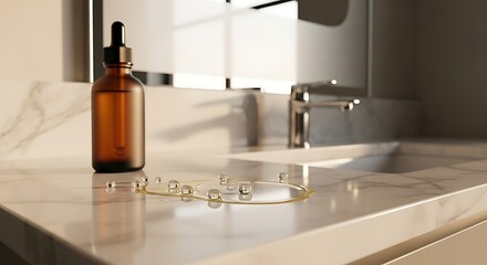 Dropper Bottle on Marble Countertop