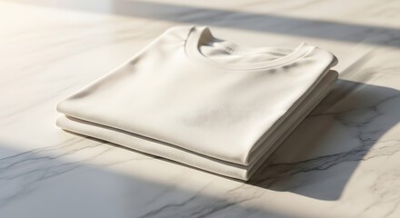Folded T-shirt on Marble Surface