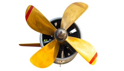 Vintage Airplane Propeller Isolated on Transparent Background