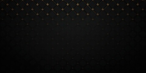 Naklejka premium Elegant black background with a golden diamond pattern and luxury textures