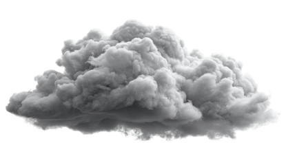 Gray, fluffy cumulus cloud against black