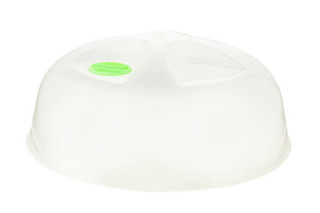 Microwave lid. Plastic cover for microwave isolated on white background.